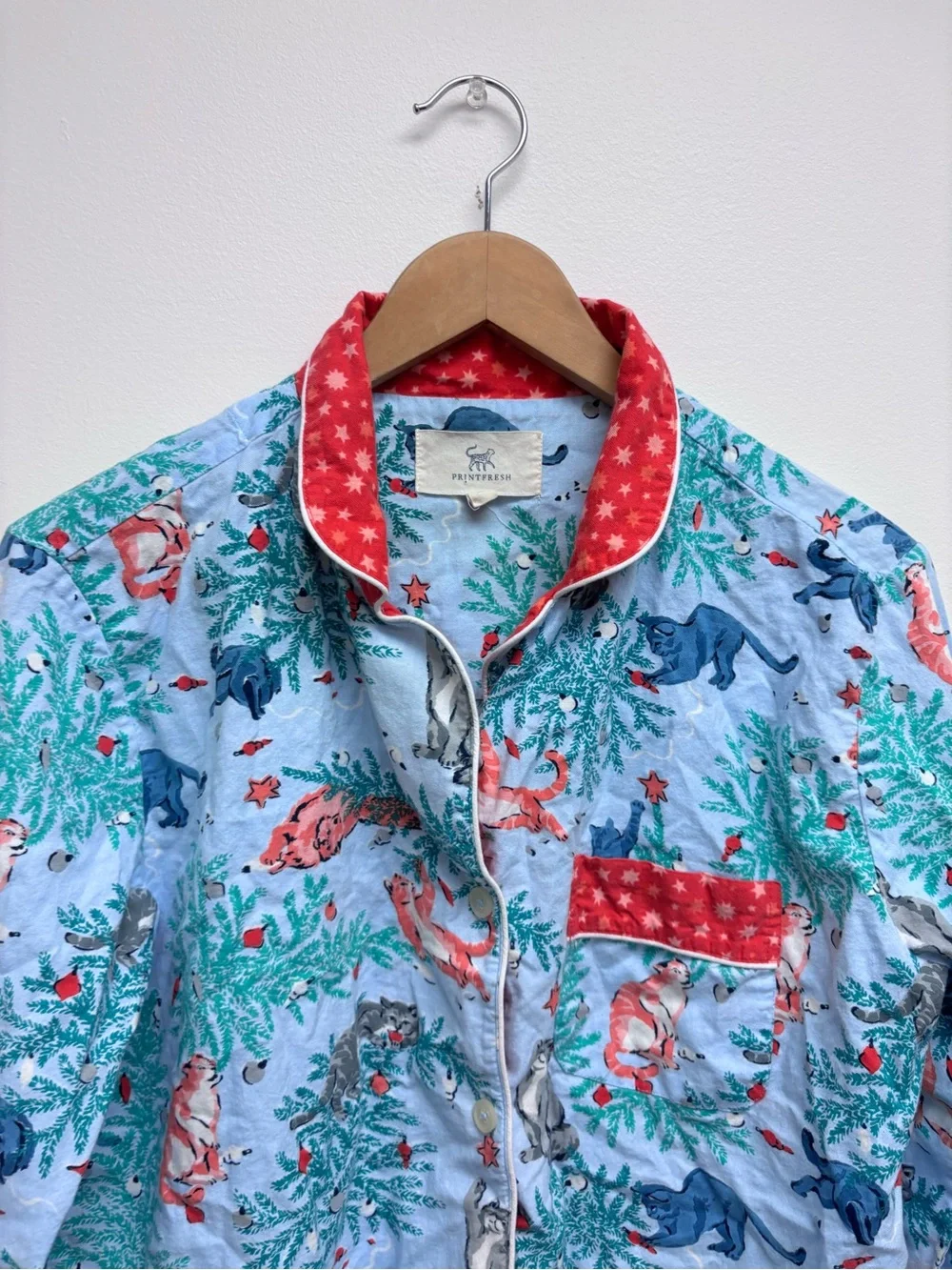 Printfresh Christmas Frisky Firs Pajama Top